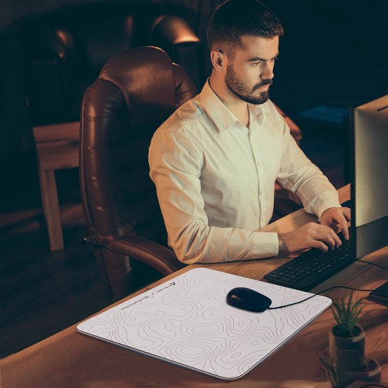 Tapis de souris gaming ATTACK SHARK CM05 en verre trempé - Tapis de souris en verre - Surface ultra-lisse - Verre trempé 9H - 45 × 40 cm - Tapis de souris eSport - Ligne de contour blanche