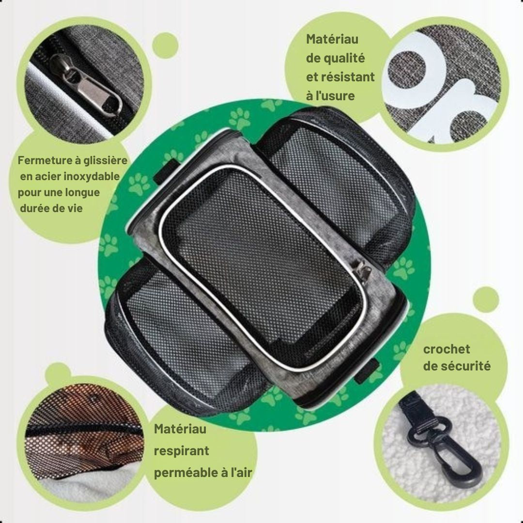 Sac de voyage pour chien et chat Gopets - Convient pour l'avion - Jusqu'à 9,5 kg - 46 x 28 x 28 cm - Gris