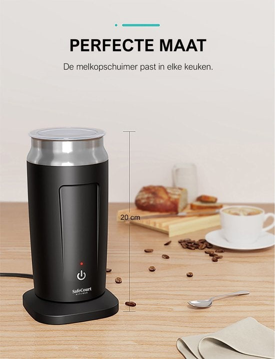 Safecourt Kitchen Milk Frother - Mousseur à lait électrique - Noir - 4 en 1 - Facile à utiliser - 500W - sans BPA