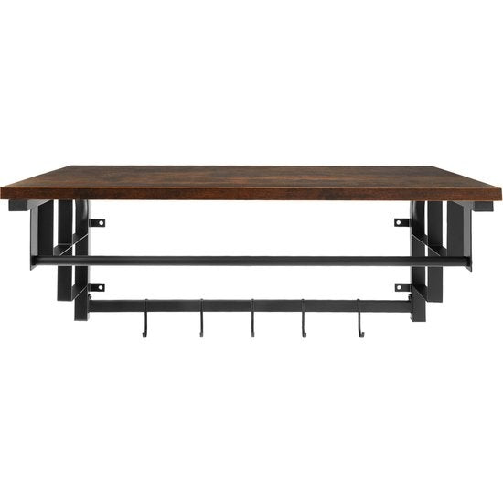 tectake - Porte-manteau mural avec étagère à chapeau Westwood - industriel foncé - 404433