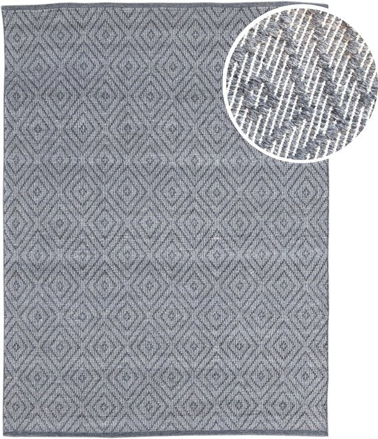 Tapis d'extérieur AXI Bali – Rectangulaire – 160 x 230 cm – Gris – Motif géométrique – Tapis d'extérieur – Résistant aux intempéries et aux UV – Tissage à plat – Tapis de jardin – Pour l'intérieur et l'extérieur