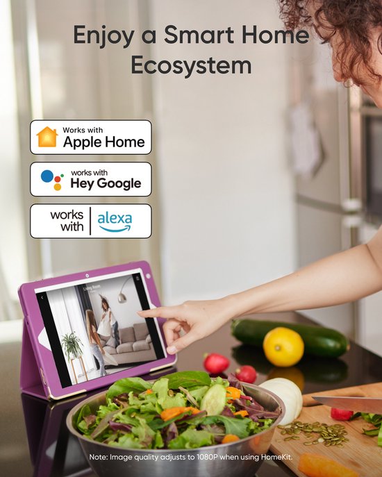 Caméra d'intérieur Eufy Security E30 - Indoor Cam - Caméra pour animaux de compagnie avec application - Petcam - 4K UHD - Panoramique et inclinaison - Détection IA des personnes et des animaux de compagnie - Vision nocturne en couleur - Compatible avec Ap