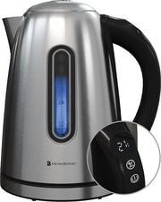 KitchenBrothers Bouilloire - avec contrôle de la température - électrique - avec filtre anti-calcaire - 1,7L - acier inoxydable