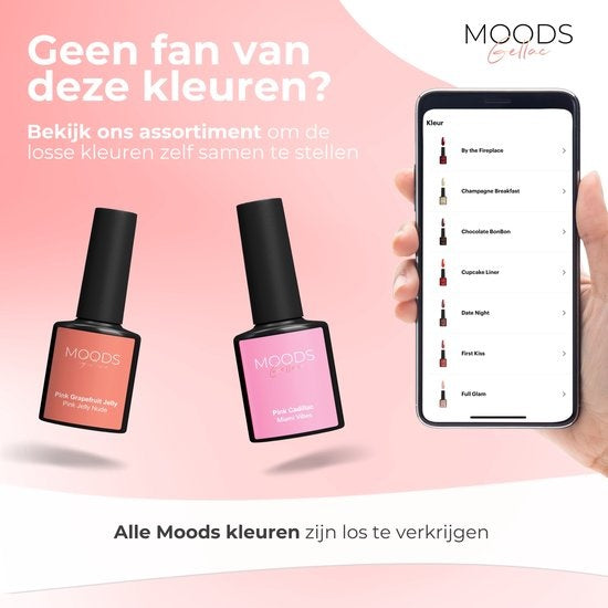 Moods Gellac 6-Piece Set - Vernis à ongles gel transparent - 8ML - Pink Jelly Nude Edition - Gellac - Nails - Gel Polish Starter Pack - Nude Colours
