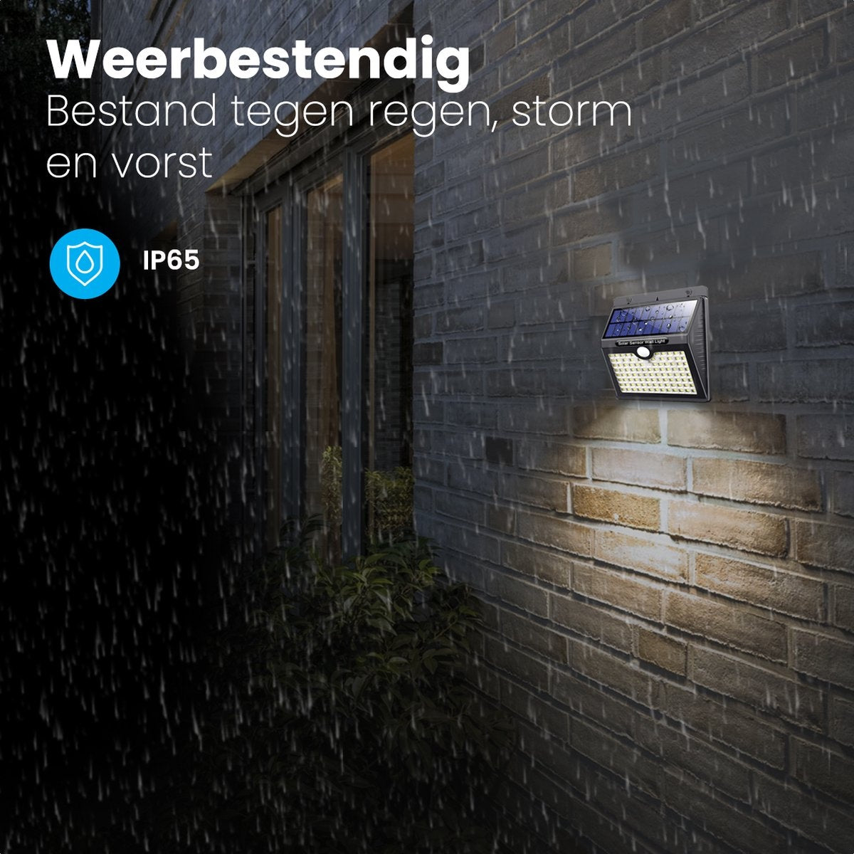 Auronic Lampe solaire d'extérieur avec détecteur de mouvement - Applique murale avec détecteur - Solaire - 97 LED - IP65 - 4 pièces - Noir