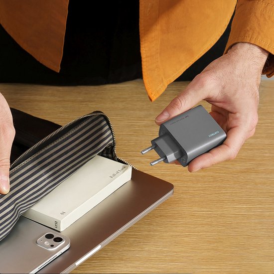 Chargeur mural Cuktech Cukad653Eugr 65 W pour téléphones Apple : 2 ports USB-C, 1 port