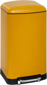 Poubelle/poubelle à pédale 5Five - jaune - métal - 30 litres - 34 x 32 x 61 cm - cuisine