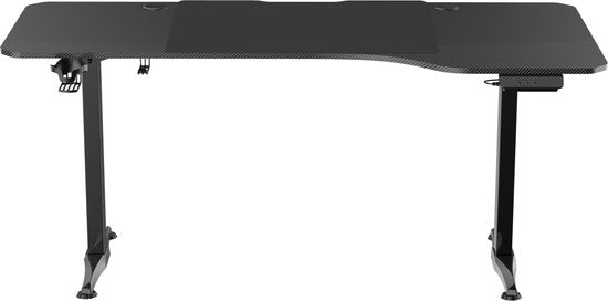 VDD Gaming - Bureau - Bureau gaming - Bureau assis-debout - Réglable en hauteur électriquement - Bureau assis-debout - Bureau gaming - Bureau gaming - Table d'ordinateur - 160 x 75 cm - Noir - Hauteur maximale 117 cm