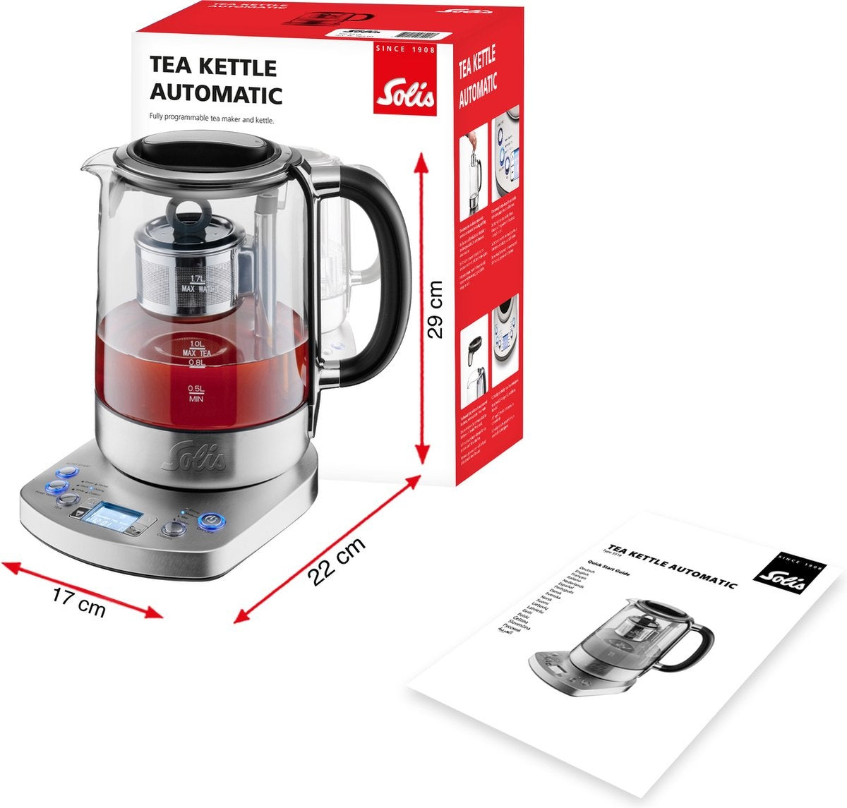 Solis Tea Kettle Automatic 5518 - Bouilloire avec contrôle de la température - Théière - Silver