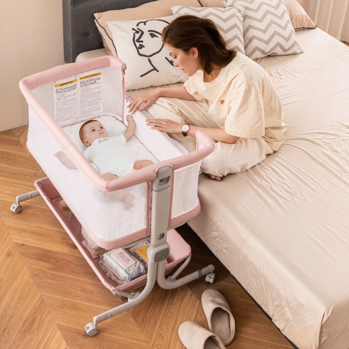 Lit bébé 3-en-1 Coast - hauteur réglable - lit de voyage pliable avec matelas - gris