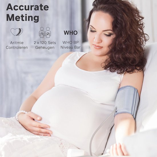 Bintoi® BX200 - Tensiomètre pour le bras - Cardiofréquencemètre - Sac de rangement et piles inclus - 2 utilisateurs
