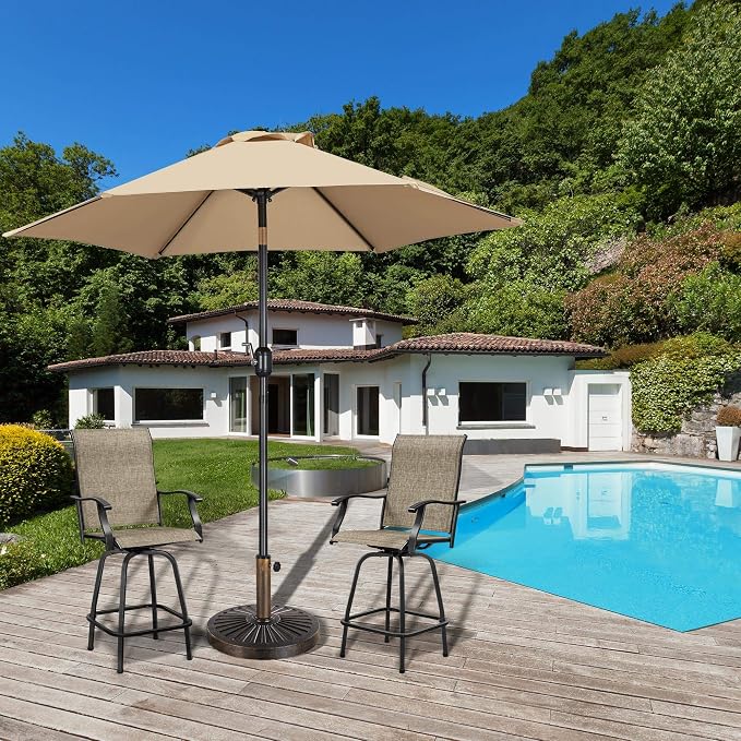 Pied de parasol Yaheetech 46 x 46 cm – Pour mâts de parasol de Ø 3,8 et 4,8 cm – Résistant aux intempéries