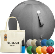 Ballon de siège Backerz 65 cm - Ballons de siège avec housse en lin - Chaise de bureau ergonomique pour le bureau et la maison - Ballon de yoga de luxe - Gris foncé
