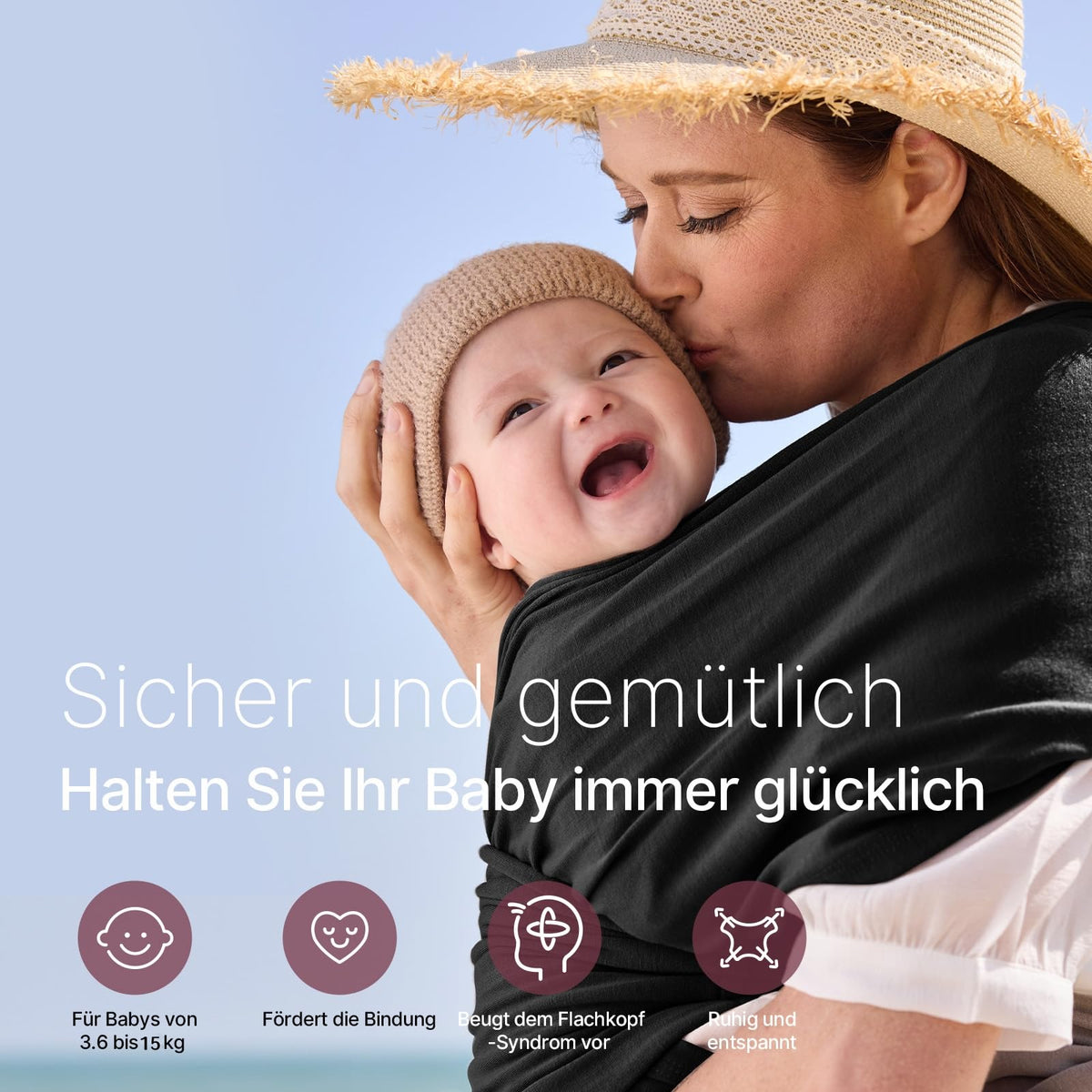 Écharpe porte-bébé Momcozy BJ001 - noire