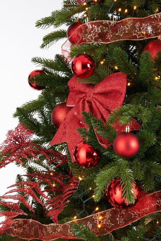 Set de décoration de sapin de Noël House of Seasons - 100 pièces - Rouge