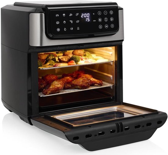 Tristar FR-9074 - Friteuse à air chaud XXL empilable - 9 L - 2 zones de cuisson indépendantes - Double tiroir empilable - 8 programmes de cuisson - 2 400 W - Sans PFAS - Gain de place de 45 % - 6 personnes