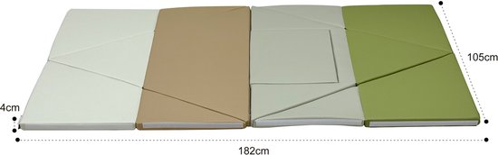 Ensemble de jeu Sunny Davi Foam – Tapis en mousse pliable – Kit de construction, tente et tapis de jeu – Tente de jeu en beige et vert – Softplay – Jouets Montessori – À partir de 12 mois – Jeu en toute sécurité