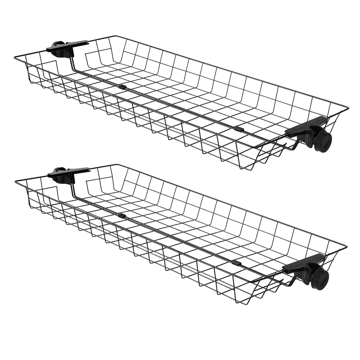 SoBuy Lot de 2 paniers de rangement - Acier noir