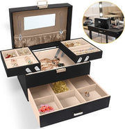 Boîte à bijoux Toivo avec miroir - simili cuir végétal - Porte-bijoux - Boîte à bijoux - Porte-bijoux - Boîte à bijoux - Boîte à bijoux - Boîtes à bijoux