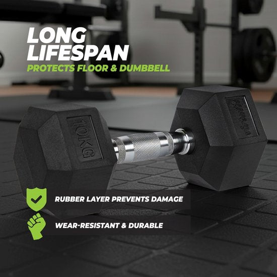 VirtuFit Hexa Dumbbell Pro - 22,5 kg - Haltère hexagonal - Musculation - À l'unité