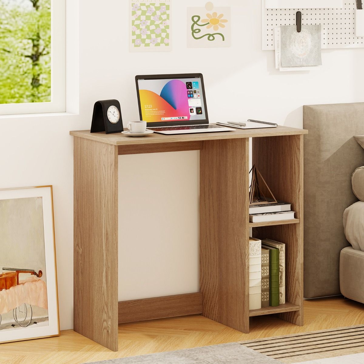 Meuble Coast avec 2 compartiments de rangement - compact - stable - couleur naturelle - 80 x 40 x 74 cm