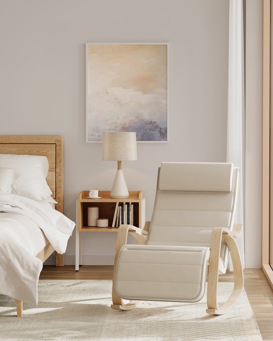 Fauteuil à bascule avec accoudoirs et repose-pieds à 5 positions - L55 x H91 cm