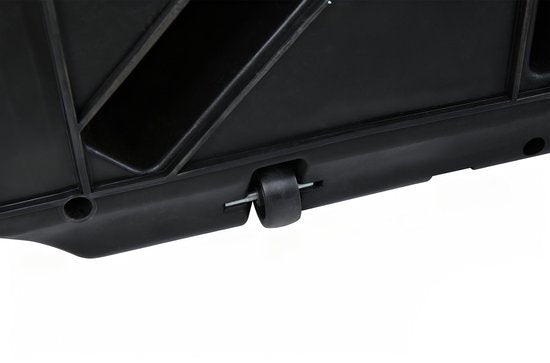 Pied de parasol AXI à remplir – Noir – 82 x 82 x 19 cm – Avec 2 roues – Avec poignée – Pour parasols suspendus jusqu’à 3 x 3 m ou d’un diamètre de 3 m – Plastique HDPE – Remplissable avec 115 litres d’eau
