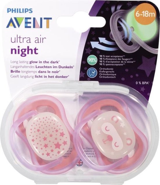 Philips Avent - Ultra Air Night - 6 à 18 mois - Lot de 2 - Bleu - SCF376/20
