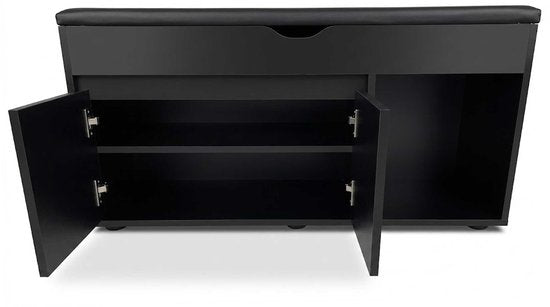 VDD - Armoire à chaussures - Rangement à chaussures - Banc d'entrée - Noir