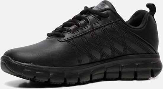 Baskets Skechers Work Relaxed Fit en cuir noir - Femme - Taille 36