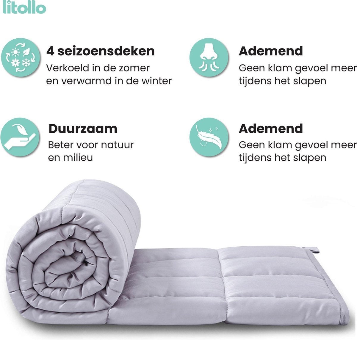 Litollo Verzwaringsdeken Kind 4,5 kg Met Dierpatroon buitenhoes - Duurzaam Bamboe Materiaal - Grijs - 100x150cm