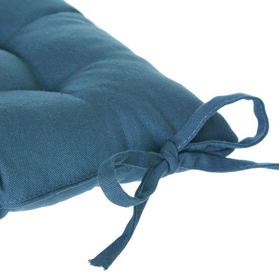 Coussin de jardin Atmosphera - bleu indigo - coton - 36 x 36 x 4 cm - coussin d'assise