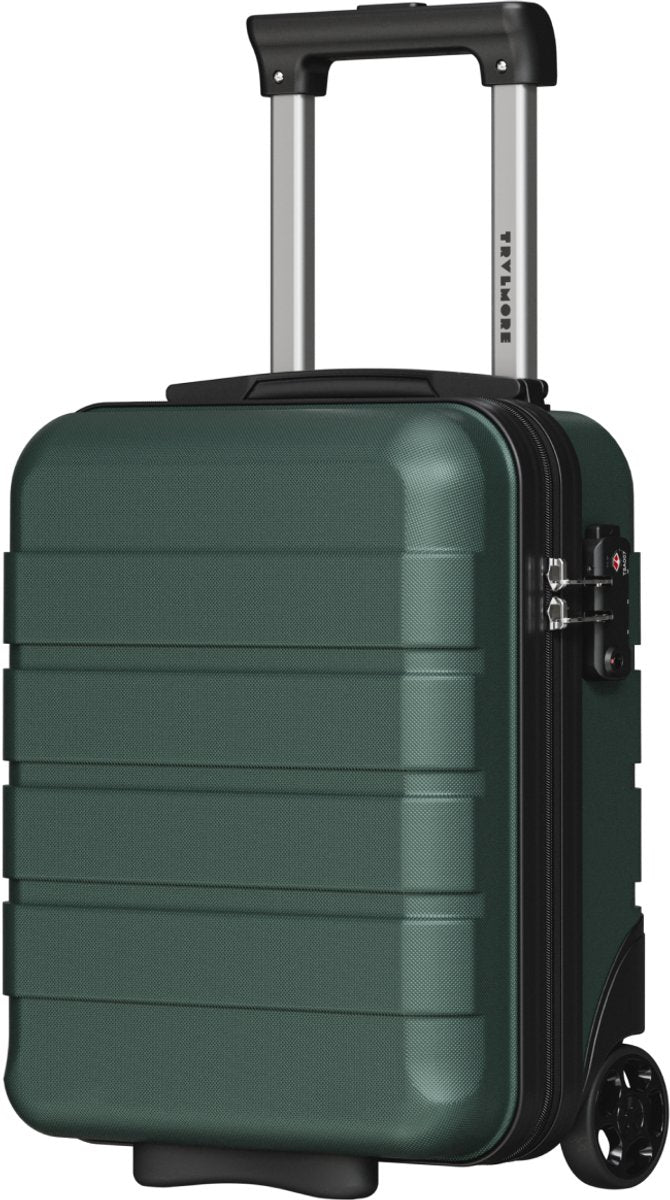Valise cabine TRVLMORE à placer sous le siège - 40 x 30 x 20 cm - 24 L - Serrure TSA - 2 roues - Vert foncé