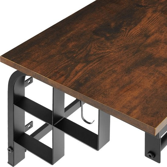 tectake - Porte-manteau mural avec étagère à chapeau Westwood - industriel foncé - 404433