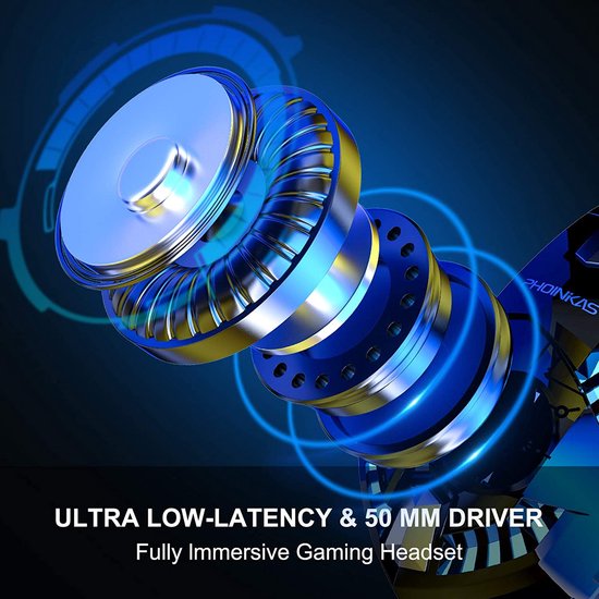 PHOINIKAS G2000 BT Bluetooth Laptop Gaming headset with microphone Over-ear Headphones - Black blue