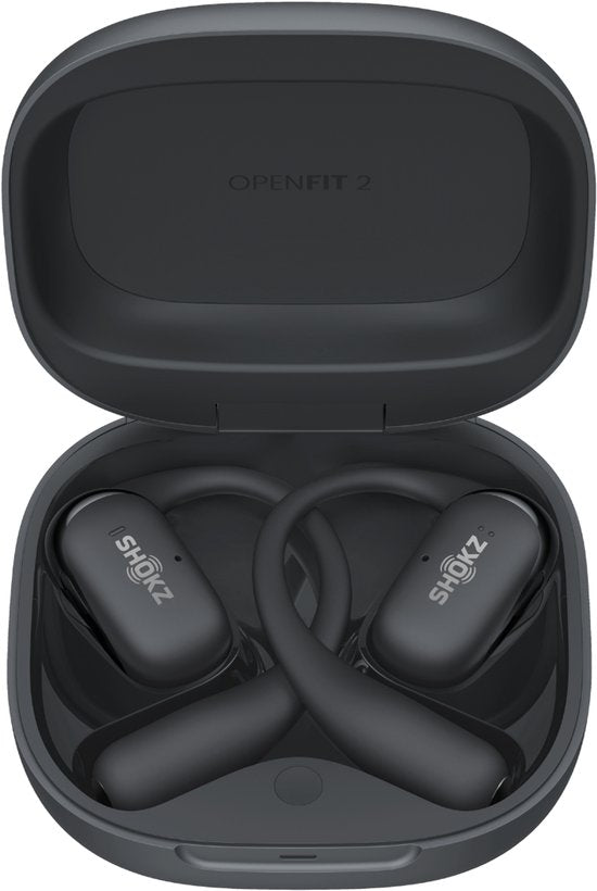 Casque de sport Shokz OpenFit 2 à écoute ouverte – Écouteurs sans fil – Noir