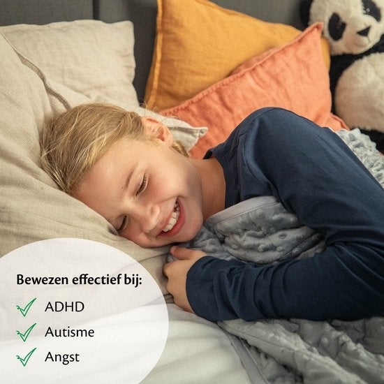 Ella® Verzwaringsdeken Kind 4,5kg - 100 x 170cm - Zwaartedeken - Weighted Blanket - Verzwaarde Deken - OEKO-TEX Katoen & Minky Fleece