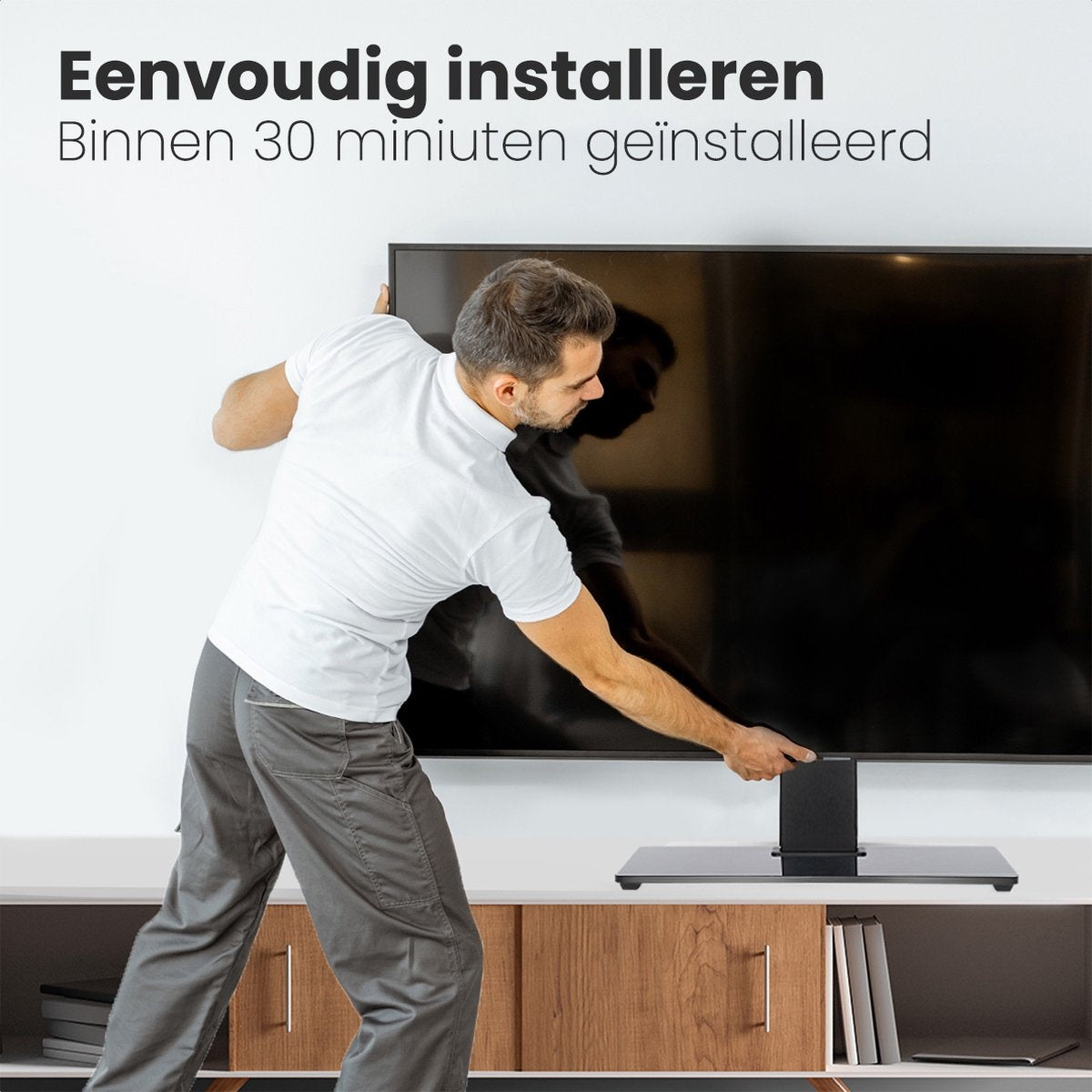 Auronic TV Stand - Pied TV - Rotatif - Réglable - Inclinable - 26 à 55 pouces - Noir