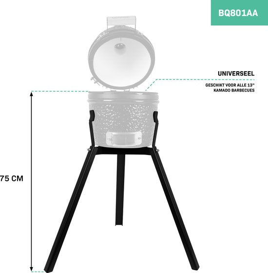 Base Kamado VONROC - Hauteur de travail agréable de 75 cm - Universelle pour les barbecues kamado de 13 pouces