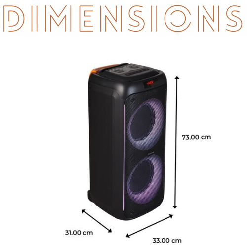Enceinte Bluetooth, Denver, Enceinte lumineuse, Bluetooth Party Speaker, BPS458