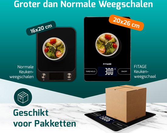 FITAGE Balance de cuisine - Balance de cuisine - Grande et jusqu'à 15KG - Balance de précision - Numérique