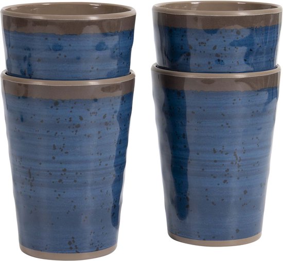 Bo-Camp - Tasse - Halo - Bleu - Lot de 4