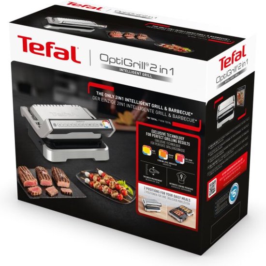Tefal OptiGrill 2-en-1 GC772D - Gril de table - Gril et barbecue intelligents