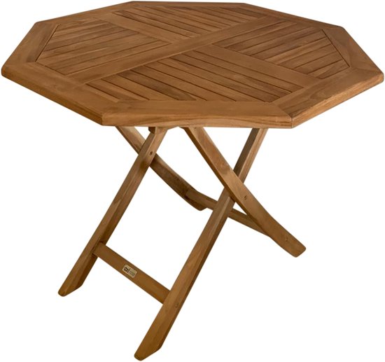 Table de jardin octogonale AXI Sana en teck – 100 x 100 x 75 cm – Pliable – Table pliante octogonale – Table de jardin en bois – Marron – Pour 4 personnes – Pour le jardin, la terrasse et le balcon