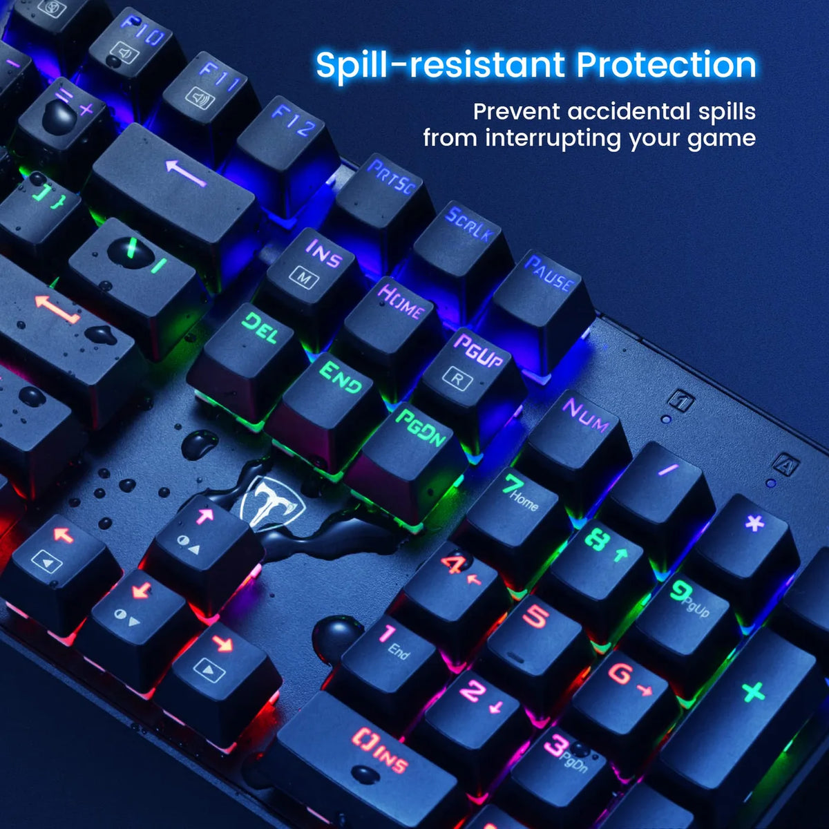 Clavier mécanique ET USB filaire - 104 touches - Commutateurs bleus, RGB, anti-ghosting