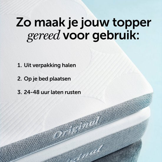 Cloudpillo Original Topper 80 x 200 - Surmatelas - Couche « Adaptive Support » - 4 saisons - Muni d'élastiques - Housse lavable