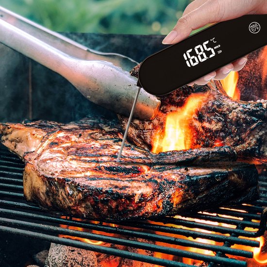 MostEssential Thermomètre à viande - Ultimate Edition - Thermomètre BBQ - Thermomètre à cœur - Noir