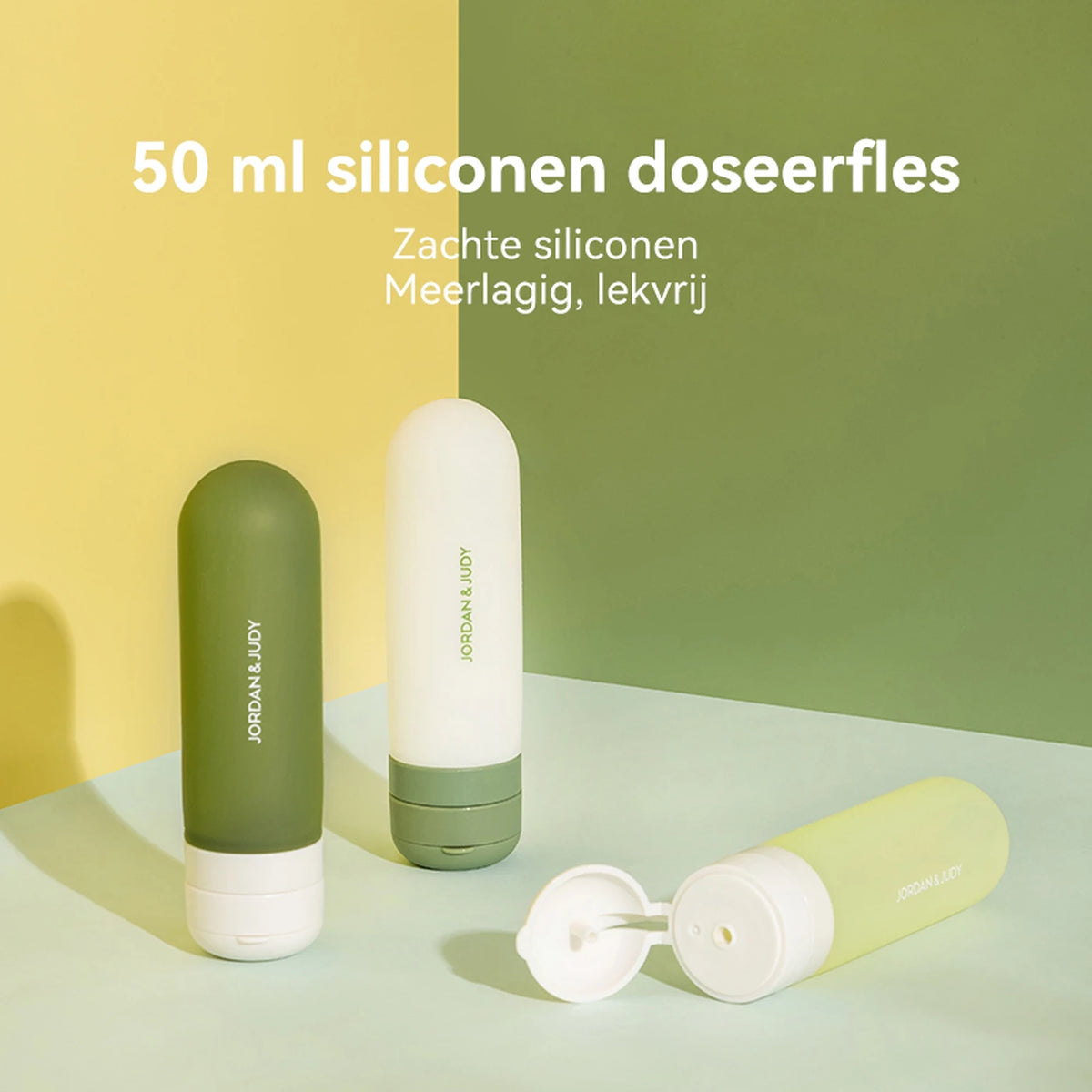 JORDAN&JUDY Flacons de voyage rechargeables en silicone - 50 ml - Réutilisables, étanches