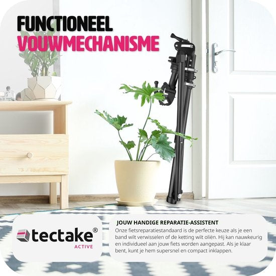 tectake® - Support de réparation de vélos Jan - support de montage pliable et réglable en hauteur - convient aux vélos électriques - 404919