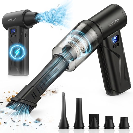 Aspirateur de voiture sans fil avec souffleur d'air 110 000 tr/min - Aspirateur de poussière sans fil - Aspirateur de miettes - Aspirateur à main - Souffleur d'air à batterie - Air comprimé - Ventilateur turbo
